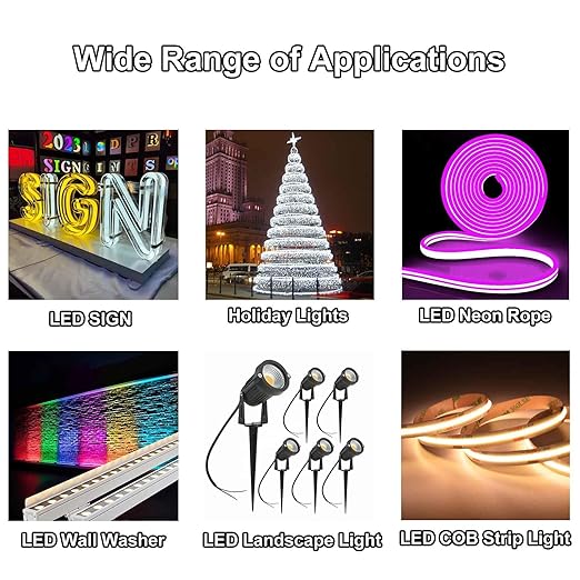 24V DC Power Supply 60W - Ultra Slim LED Driver Low Voltage Transformer with 3-Prong Plug & 3.3ft Cable, IP67 Waterproof for LED Strip Lights, Outdoor Lighting