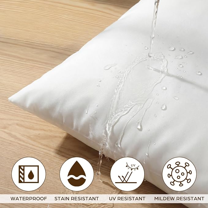 Sieral 1 Pcs 2.2 lb Weighted Outdoor Pillows Inserts, 18" x 18" Patio Waterproof Throw Pillows with 1.1 lb Glass Bead, Waterproof Square Pillow Cushion for Patio Garden Sofa Couch Deck, Yachts, Resort