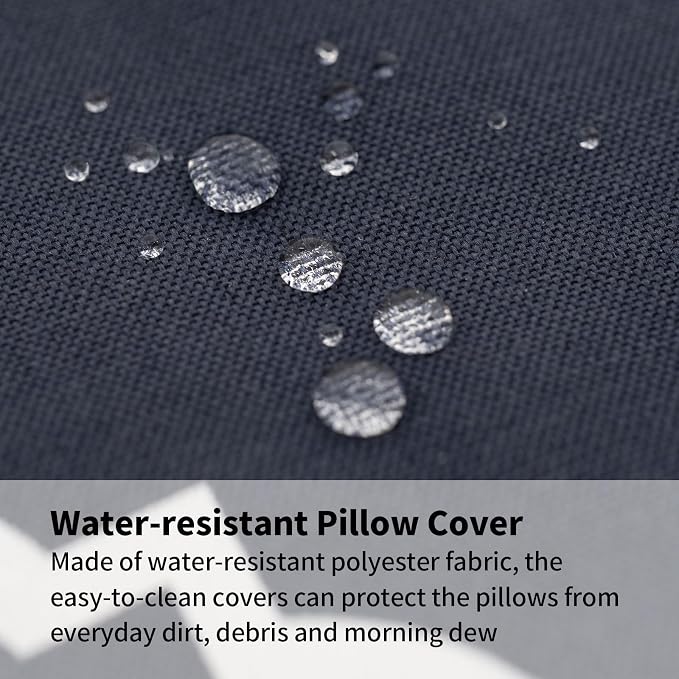 2 Pack Outdoor Throw Pillows 26" Patio Sofa Pillow,Blue Diamond | Water-Resistant Outdoor Cushions,Decorative Pillows with Insert for Patio Garden Porch,Blue Diamond