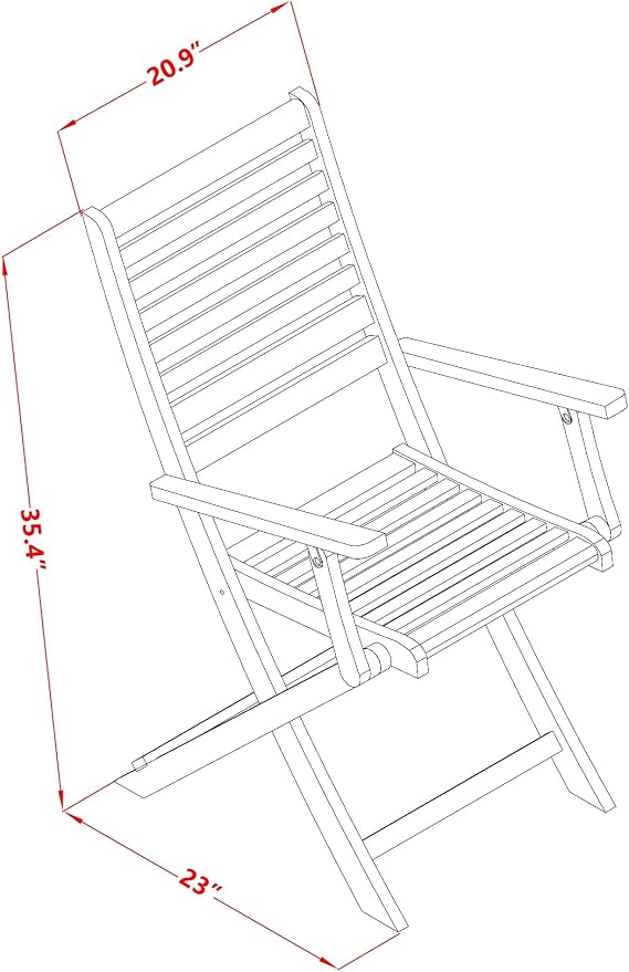 East West Furniture AEBS7CANA 7 Piece Patio Bistro Dining Furniture Set Consist of a Rectangle Outdoor Acacia Wood Table and 6 Folding Arm Chairs, 36x60 Inch, Natural Oil