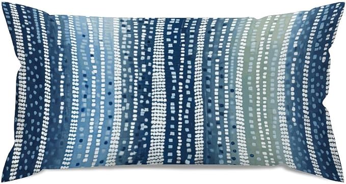 Antelope Aqua Animal Lumbar Support Pillow Case White Blue Animal Strip Throw Pillow Cover Modern Farmhouse Decor Pillow for for Sofa Couch Bed Chair Indoor 12x24in