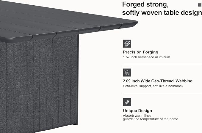 PURPLE LEAF 7-Piece Outdoor Dining Set Modern Patio Furniture Set with Aluminum Table and Chairs All-Weather Grey Olefin Cushions for Garden Backyard Kitchen