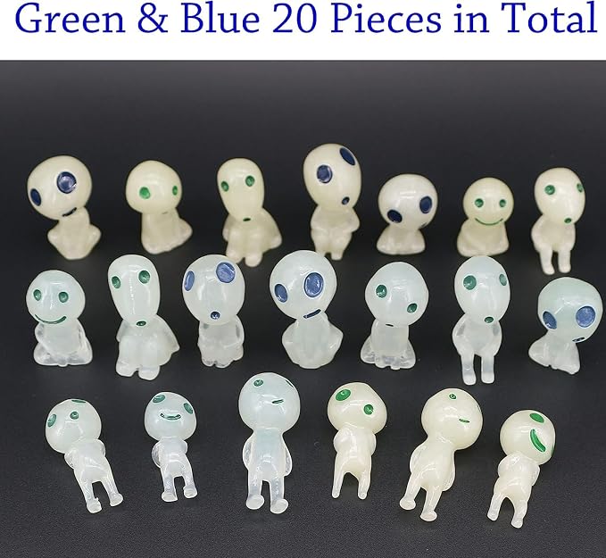 Fairy Garden Accessories Tree Elves Glow in Dark Garden Alien Decor Miniatures Luminous Ghost kit for Micro Landscape Garden Decoration Outdoor Status Patio Lawn Yard Kit