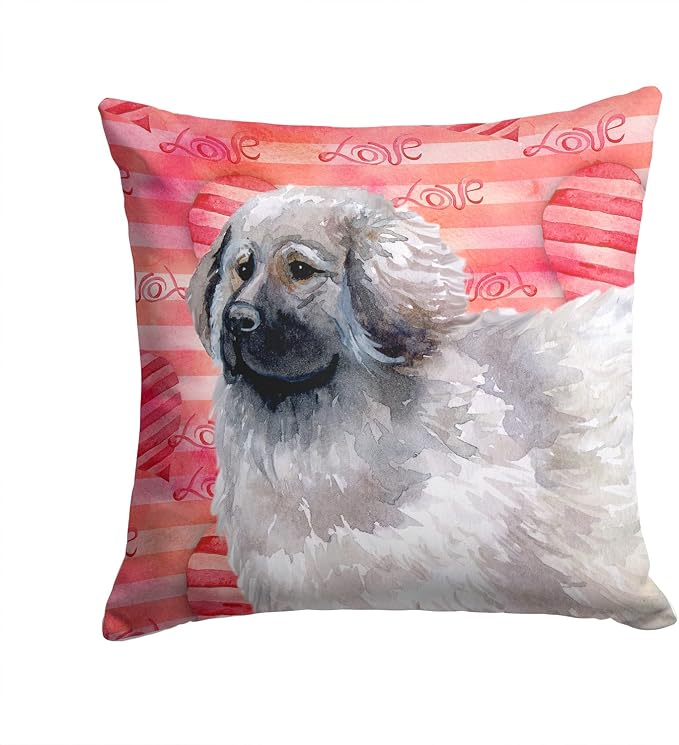Caroline's Treasures BB9760PW1414 Moscow Watchdog Love Fabric Decorative Pillow, Red Machine Washable, Indoor Outdoor Decorative Pillow for Couch, Bed or Patio, 14Hx14W