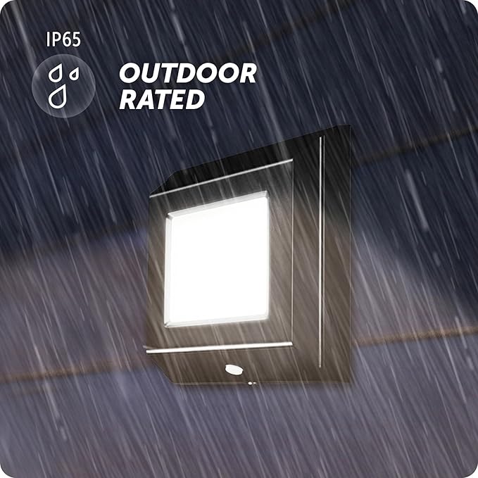 GLOBE Electric 10W Slim Black 1000 Lumens Hardwired Automatic Dusk to Dawn Outdoor Integrated LED Flood Light Security Light, Spotlight, Outside House Lights