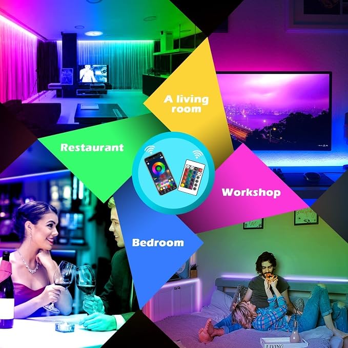 AILBTON 300ft Led Strip Lights(3 Rolls of 100ft led Lights) Ultra Long Led Light Strip with App Voice Control Remote,5050 RGB Music Sync Color Changing Led Lights for Bedroom,Party,Home Decoration