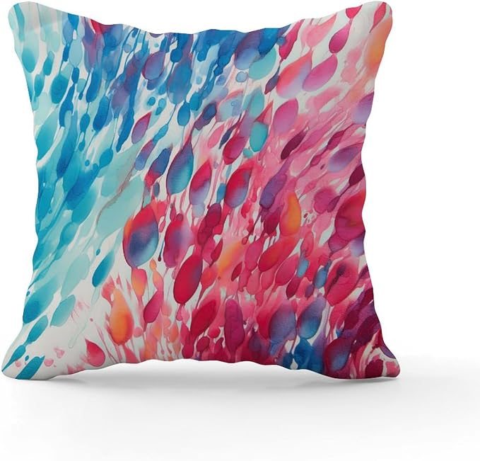 Make It Rain Fiesta Cushion Cases Rainbow Colorful Pillows 18x18 INAbstract Accent Throw Pillow Covers Farmhouse Decorative for Couch Tent Park