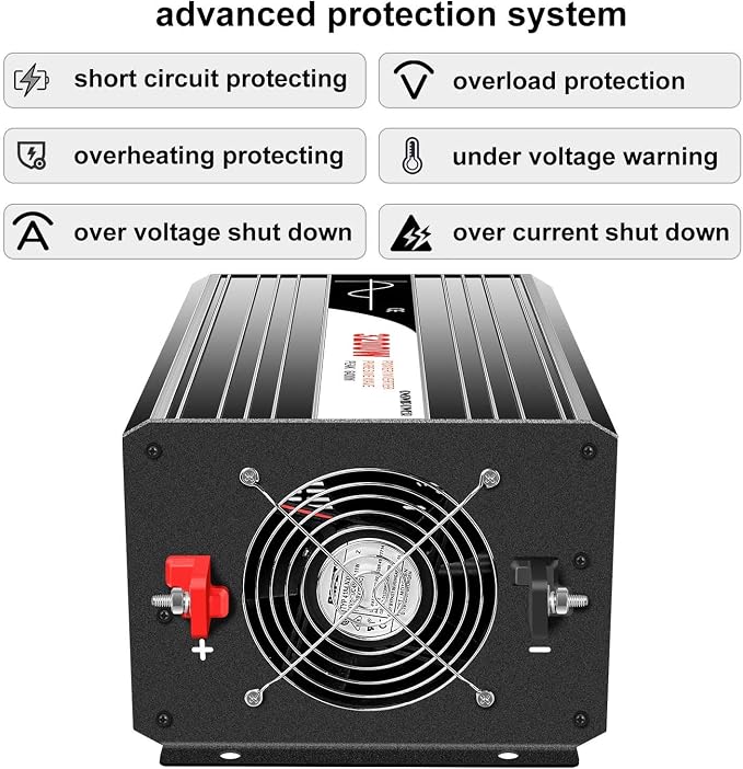 Xijia 3500W Pure Sine Wave Inverter 24V DC to 120V AC Converter for Off-Grid Solar System, Home Backup, RV, Truck – High Efficiency, Low Idle Power, Strong Load Capacity,Surge 7000W
