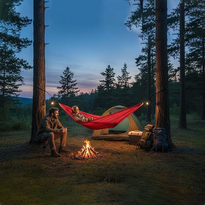 Foldable Portable Hammock for Travel and Outdoor Activities, Breathable Fabric Hanging Hammock with Adjustable Rope, Perfect for Camping, Garden, Patio, Beach Or Hiking Trips
