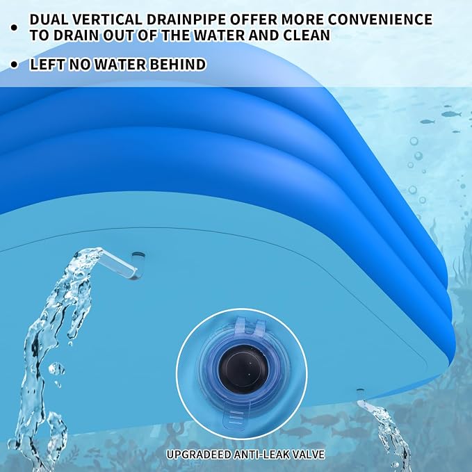 Inflatable Swimming Pool, Blow up Pool, Above Ground Swimming Pools for Family,Pool for Adults 120x72x22 inch Full-Sized Inflatable Pools for Outdoors, Backyard
