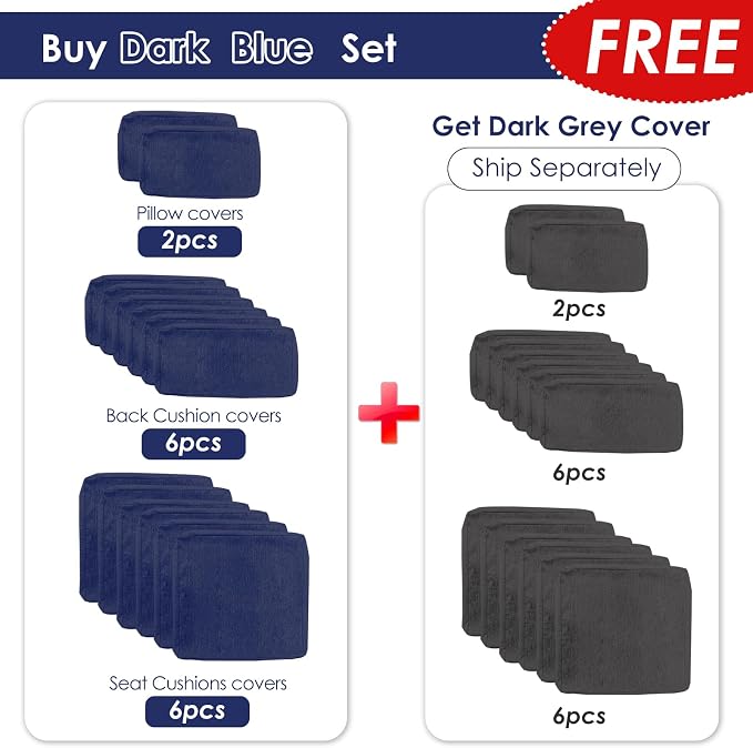 RADIATA 9 Piece Large Modern Aluminum Outdoor Patio Furniture Set with Fire Pit Table, 29" Wide Deep Seat, Rust Proof Comfy Sectional Sofa with Coffee Table, 500 lbs Sturdy Conversation Set, Navy Blue