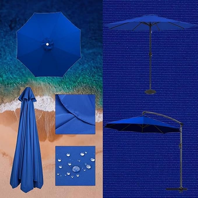 6 Ribs 8 Ribs Patio Umbrella Replacement Canopy 6.5ft 7.5ft 8.2ft 8.9ft 9.8ft 11.5ft UV Protection Waterproof Replacement Parasol Fabric Cover for Garden Outdoor Lawn(Grass Green,9.8ft/8ribs)