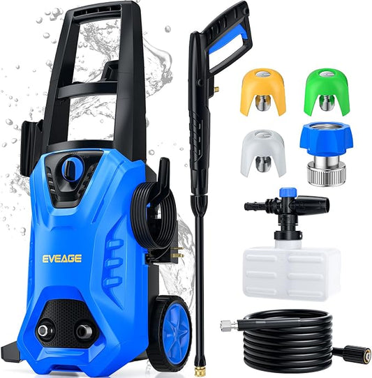 EVEAGE Electric Pressure Washer, 4200 PSI 2.8 GPM Power Washer with 1000ML Foam Cannon, 3 Pressure Nozzles, for Car/Fences/Driveway/Home/Patio Cleaning
