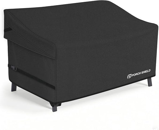 Porch Shield Waterproof Outdoor Furniture Sofa Cover – Patio 2 Seater Loveseat Cover 60W x 35D x 35H inch, Black