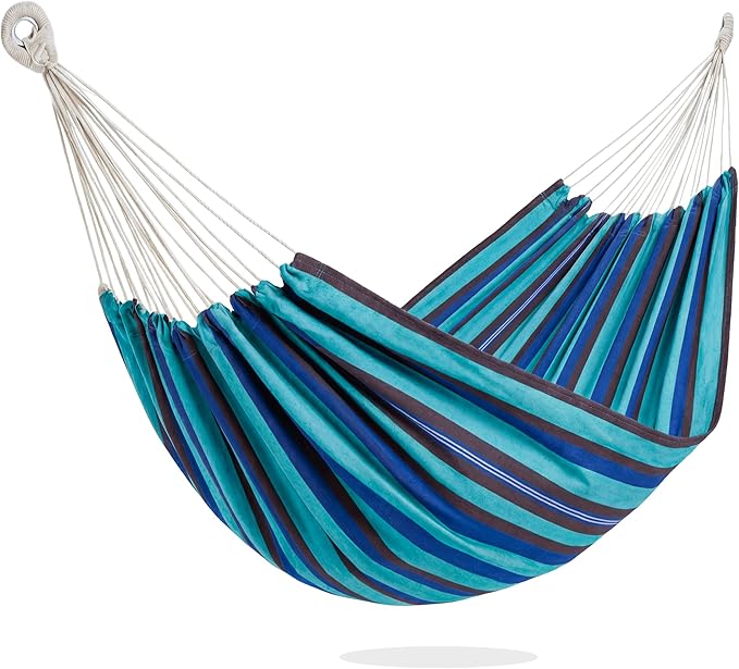 PNAEUT Double Hammocks for Outside, Replacement Outdoor Tree Hammock for Indoor Patio Porch Garden (Blue Lagoon, Medium)