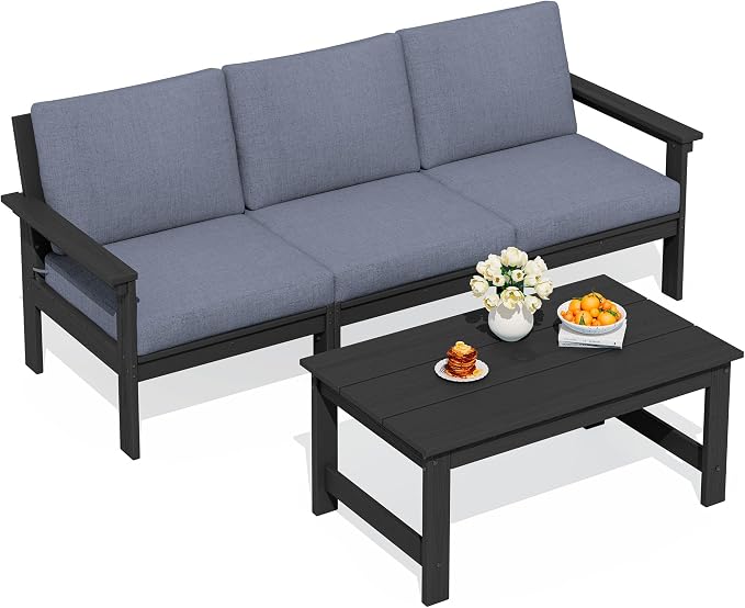SERWALL HDPE Outdoor Couch with Coffee Table