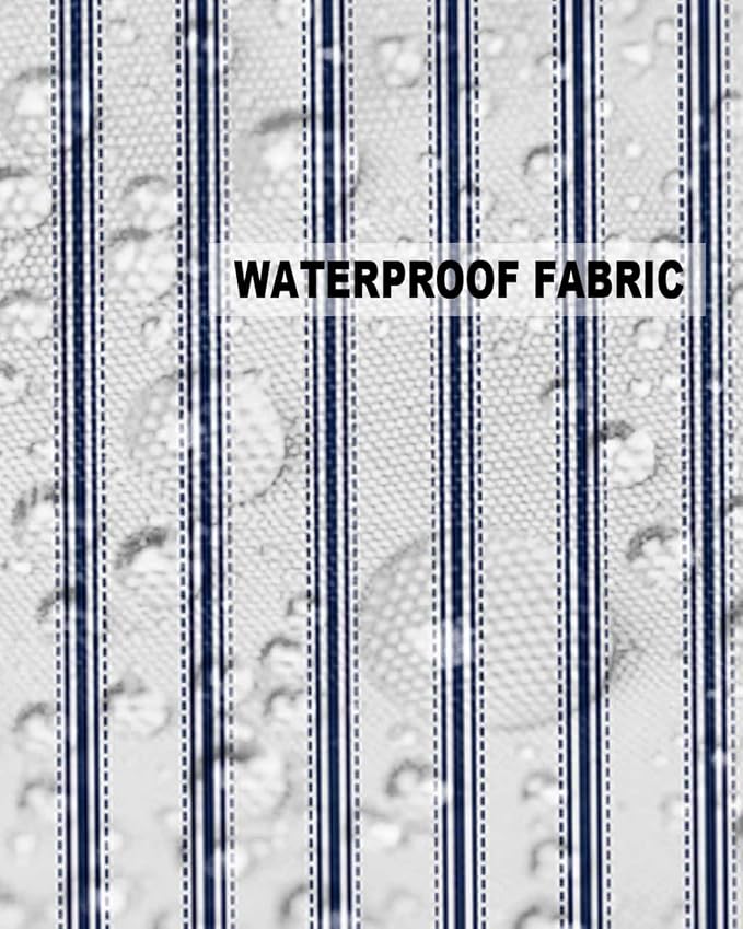 Outdoor Waterproof Throw Pillow Covers Set of 2 Blue Stripe Pillowcases 24x24 Inches Vertical Striped Patio Decorative Pillows Cushion Case Patio Pillows for Couch Bed Chair Garden
