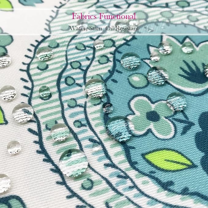 Outdoor Waterproof Decorative Throw Pillow Cover for Patio Furniture, 18x18 Inch Fade Resistant Patio Garden Cushion Cover for Couch Bed Sofa, Floral Blue
