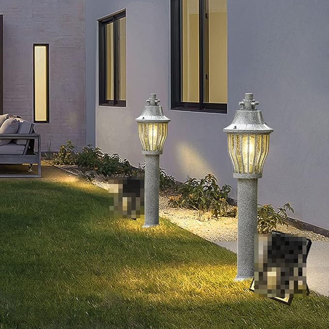 Outdoor Waterproof Lawn Lights E27 1-Light Home Yard Lamps External Floor Mount Path Lights Modern Outside Garden Deck Porch Pathway Driveway Lighting Fixture H30.73in,Chandelier Lighting