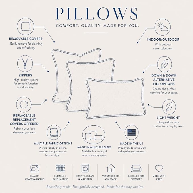 Howard Elliott Fluffy Square Throw Pillow, Premium Stuffer Decorative Comfortable Sleeper Cushion, Soft Square Pillow Insert for Bedroom, Couch & Sofa, 20 x 20 Inch, Sand