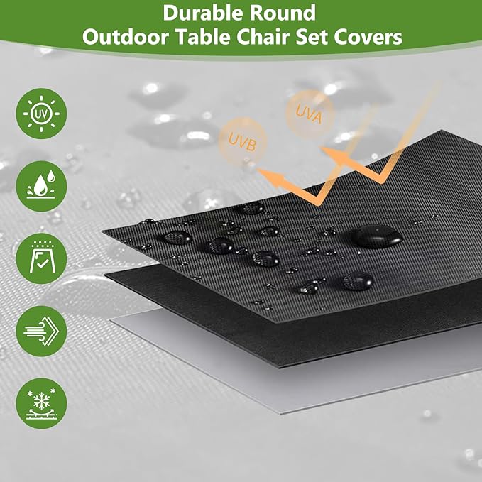 STARTWO Round Patio Furniture Covers ,Outdoor Furniture Table Covers Waterproof ,UV Resistant (62" Dia x 28" H)