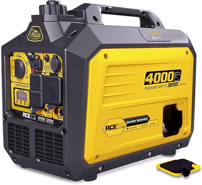 Aceup Energy 4000 Watt Inverter Generator Portable 149cc, Gas Powered Generator Quiet for Home, RV-Ready, EPA Compliant ideal for Father's Day
