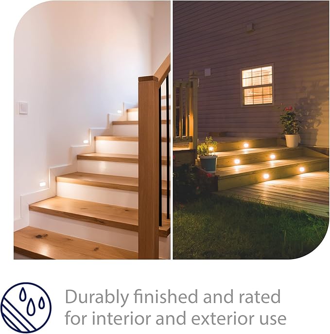 WAC Landscape Lighting, LEDme 120V LED Horizontal Indoor and Outdoor Step and Wall Light 2700K Built-in LED in Black