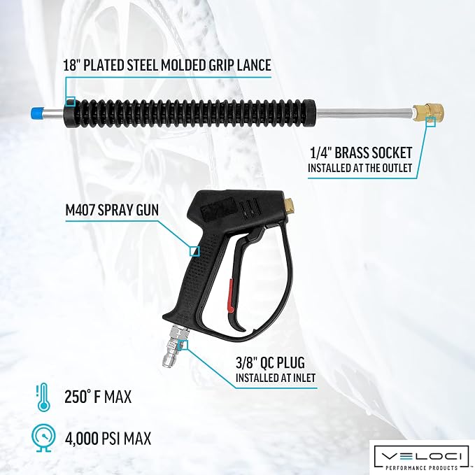 MTM Hydro M407 Trigger Gun and Wand for Pressure Washer Commercial Grade