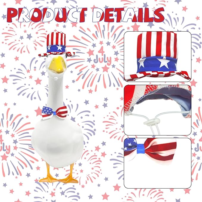 8 Set Holiday Porch Goose Outfits All Seasons Holiday Bundle St. Patrick Easter Summer Hawaiian 4th of July Fall Lawn Goose Clothing Porch Clothes for Patio Yard Lawn Decor