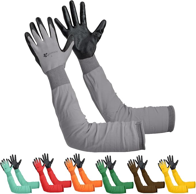 Long Sleeve Gardening Gloves for Women & Men, Long Cuff Garden Gloves | Multipurpose heavy-duty design for outdoor & indoor use; extended cuff shields forearms from thorns, scratches & dirt