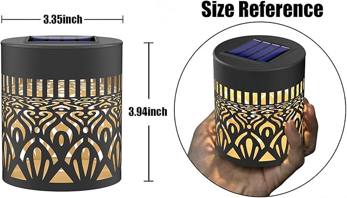 Gardsee Solar Fence Lights Outdoor 2 Pack Deck Step Wall Lights Butterfly Metal Waterproof LED Warm Yellow Light for Garden Post Patio Backyard Yard Decor (Black 6)
