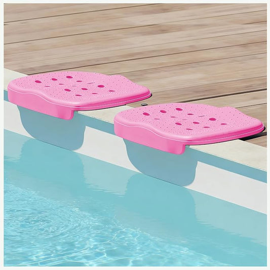 Poolside Seat Cushion, Pool Seat for Edge of Pool, Portable Outdoor Chair Mat with Carry Bag, Non-Slip & Quick-Drain for Swimming Pool, Patio, Deck, Hot Tub Bench (Pink, 2 PC)