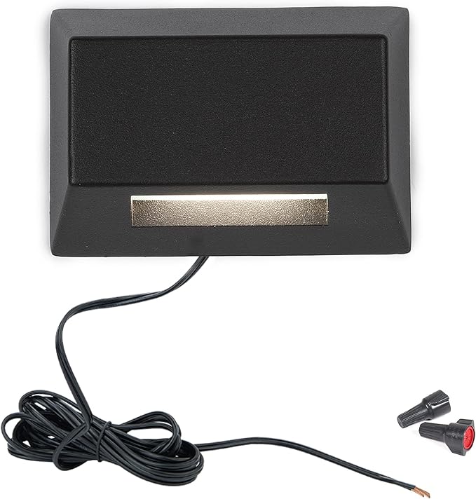 WAC Landscape Lighting, Rectangular LED 12V Deck and Patio Light 2700K Warm Built-in LED in Black