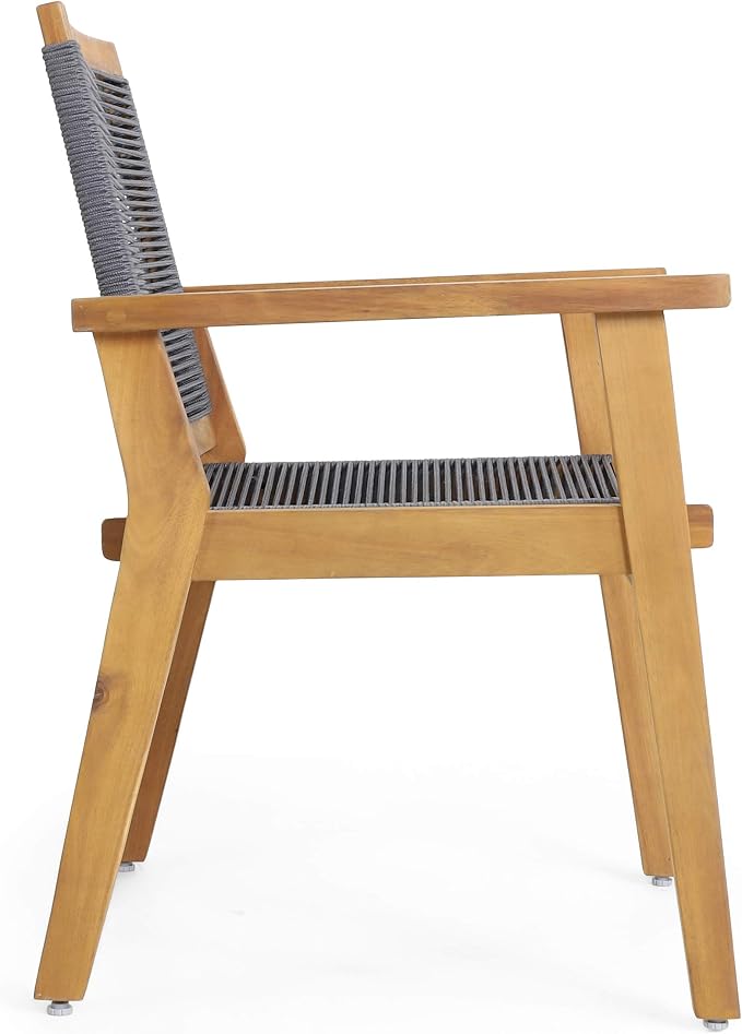 Christopher Knight Home Ashley Outdoor 7 Piece Acacia Wood Dining, Teak and Dark Gray