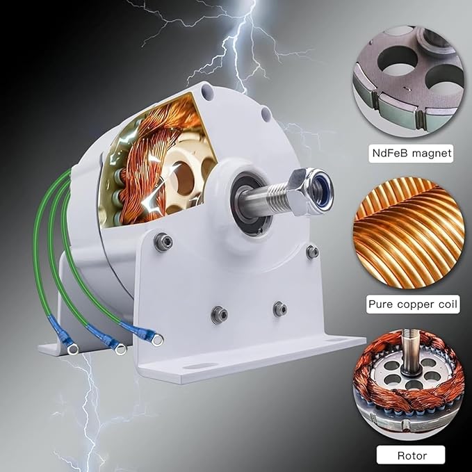 12000W low rpm permanent magnet generator, 3 Phase Gearless Permanent Magnet AC Alternator Water Wind Turbine Generator With Rectifier,Wind turbine with rectifier (240 Volts)