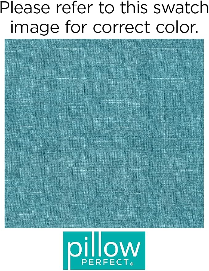 Pillow Perfect Tory Solid Indoor/Outdoor Small Throw Pillow Plush Fill, Weather and Fade Resistant, Small Throw - 16.5" x 16.5", Aqua, 2 Count