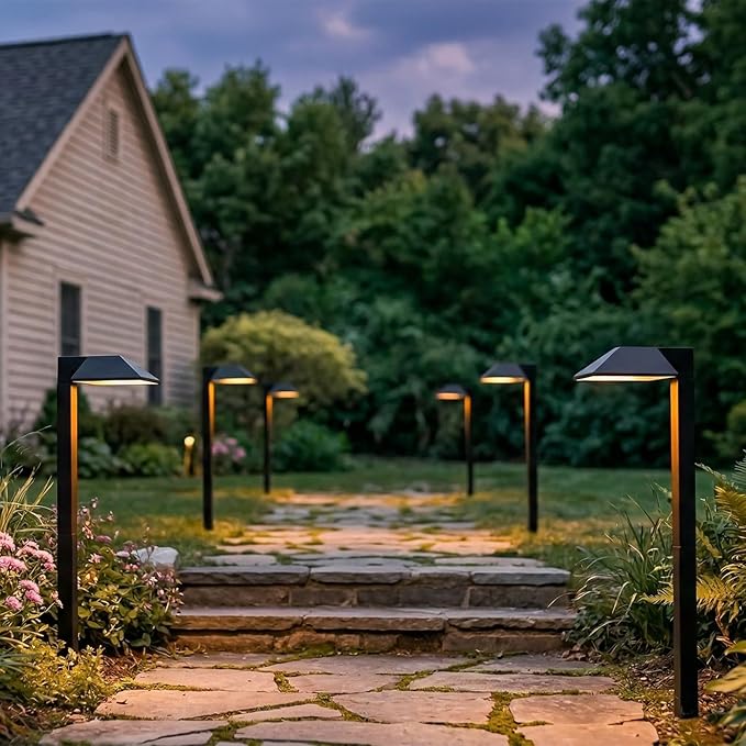 Low Voltage Pathway Lights 2PK Outdoor Landscape Lighting 1.2W 40 Lumen 2700K 12V AC Path Lights with Replacement Bulb Wire Connector Spike Stake for Garden Yard Driveway Lawn