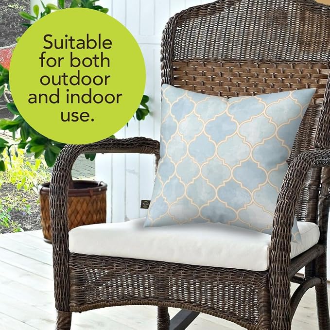 Briarwood Lane Everday Indoor/Outdoor Pillow 17x17 Blue Quatrefoil for Everday Pillow