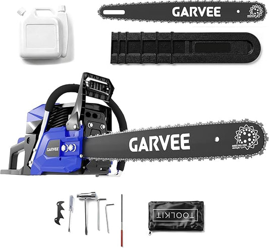 IDEALHOUSE Gas Chainsaws, 20 Inch Gas Powered Chainsaw, 52CC 2-Stroke Top Handle Chainsaw, Ergonomic Non-Slip Handle and Dual Fuel Tanks, Quick Start, for Tree Pruning Wood Cutting Yard Maintenance