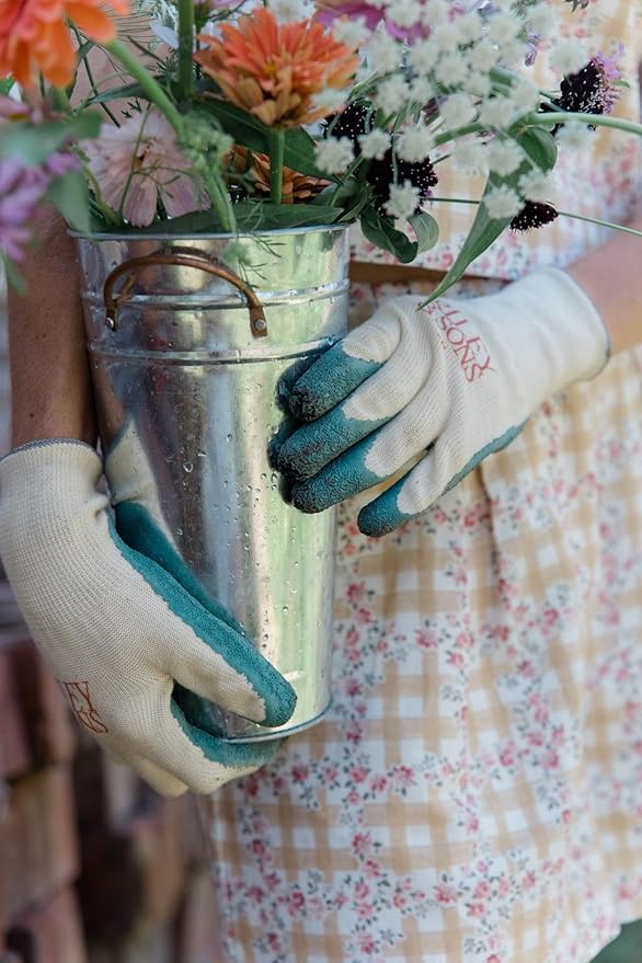 RILEY & SONS Eco-Friendly Garden Gloves - Biodegradable, GOTS Certified Organic Cotton, FSC Certified Rubber, Unisex Sizing