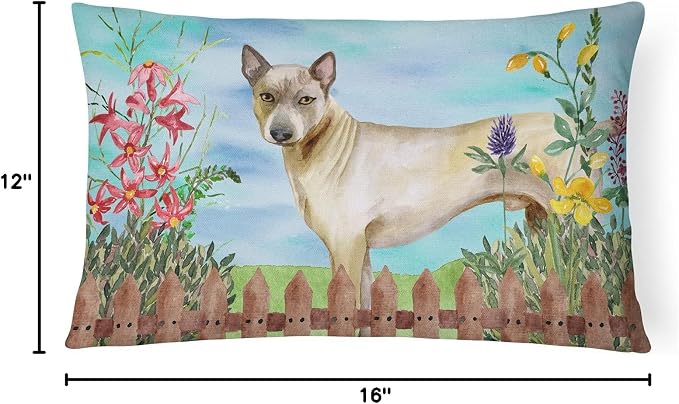 Caroline's Treasures CK1242PW1216 Thai Ridgeback Spring Canvas Fabric Decorative Pillow Machine Washable, Indoor Outdoor Decorative Pillow for Couch, Bed or Patio, 12HX16W