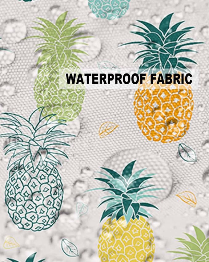 Outdoor Waterproof Pillow Covers for Patio Furniture Pineapple Decorative Throw Pillow Cover Summer Tropical Fruit Pillowcases Set of 2 Cushion Case for Sofa Couch Chair Home Decor 20x12 inch