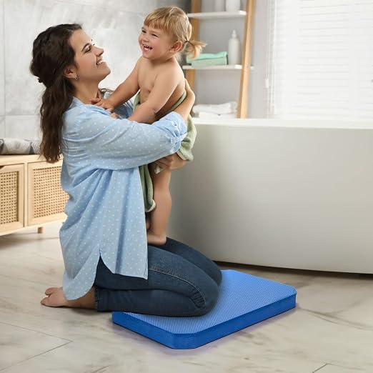 Hacaroa Set of 3 Extra Thick Kneeling Pad, High Density Foam Garden Kneeler, Comfortable Knee Pad Cushion for Work, Yoga Exercise, Baby Bath, Lightweight, Water Resistant, Blue