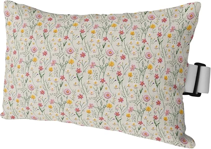 Outdoor Pillows Covers with Inserts Flowers Pink White Floral Pattern Waterproof Recliner Pillow with Adjustable Strap Throw Pillows for Patio Furniture Pool Lounge Chair, 12x20 inch, 1PCS