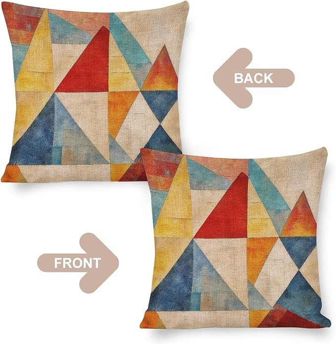 Pillow Covers Colorful Fun Aesthetic Mid Century Modern Gomestry Decorative Pillow Cover Mid-Century Modern Style Decorative Pillow 20"x20" Cushion Case for Sofa Couch Gfit for Teacher