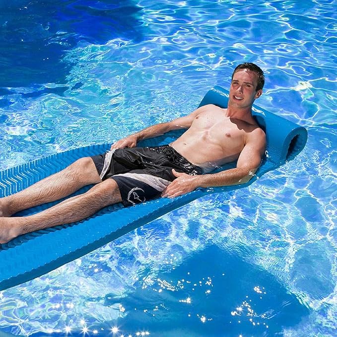 Poolmaster Soft Tropic Comfort Swimming Pool Mattress Float, Blue