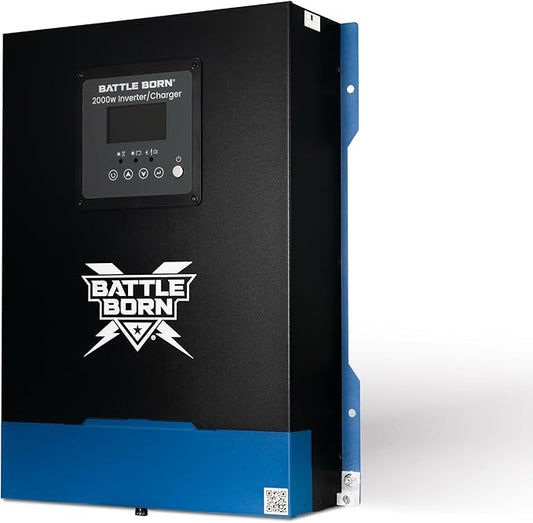 Battle Born 2000W Inverter/Charger - Pure Sine Wave AC Power with High Surge Capability - Built for RV, Marine, Solar, & Off-Grid Power Systems