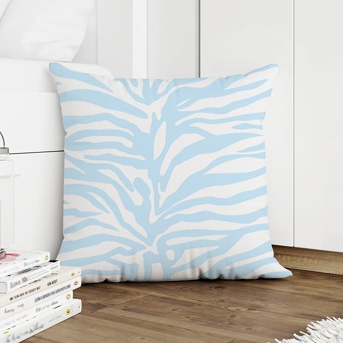 Pillowcase Blue Tiger Print Cushion Cases Abstract Animal Tiger Print Pillow Cover Accent Outdoor Garden Decoration for Outside Couch Chair Patio 22x22 in