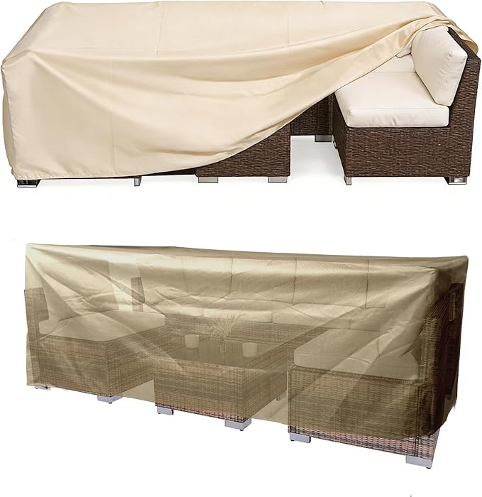 Outdoor Loveseat Cover,Waterproof for Outdoor Couch Cover, Outdoor Sofa Covers, Patio Furniture Covers, Patio Furniture Set, 87" W x 39" D x 36" H Beige