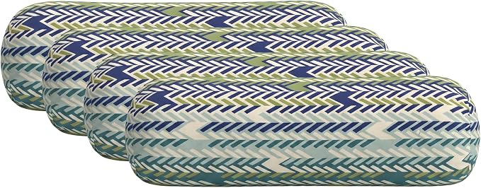 RSH DECOR: Sunbrella Neck Roll Pillows Set of 4 | 20” x 6” | Outdoor Bolster for Patio, Deck, Porch, or Poolside Furniture | Water & Fade-Resistant | Made in USA (Escape Sky)